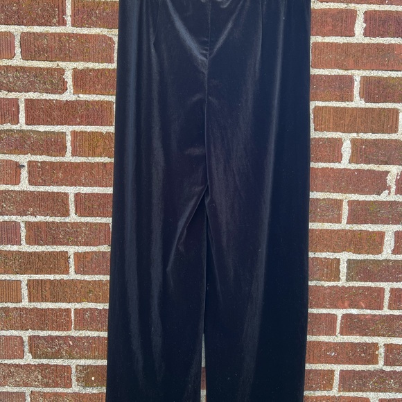 Ming Wang Black Wide Leg Velvet Pants size Medium NWT $215 Christmas Holiday - Picture 4 of 8